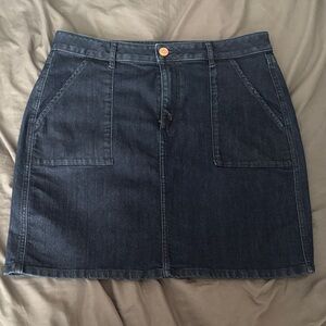LOFT Dark Indigo Denim Mini Skirt